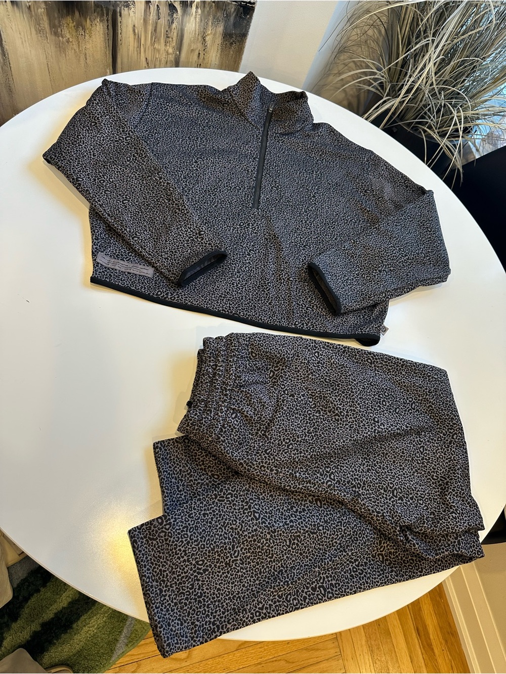 Lululemon lab cheetah print sweatpants and sweater